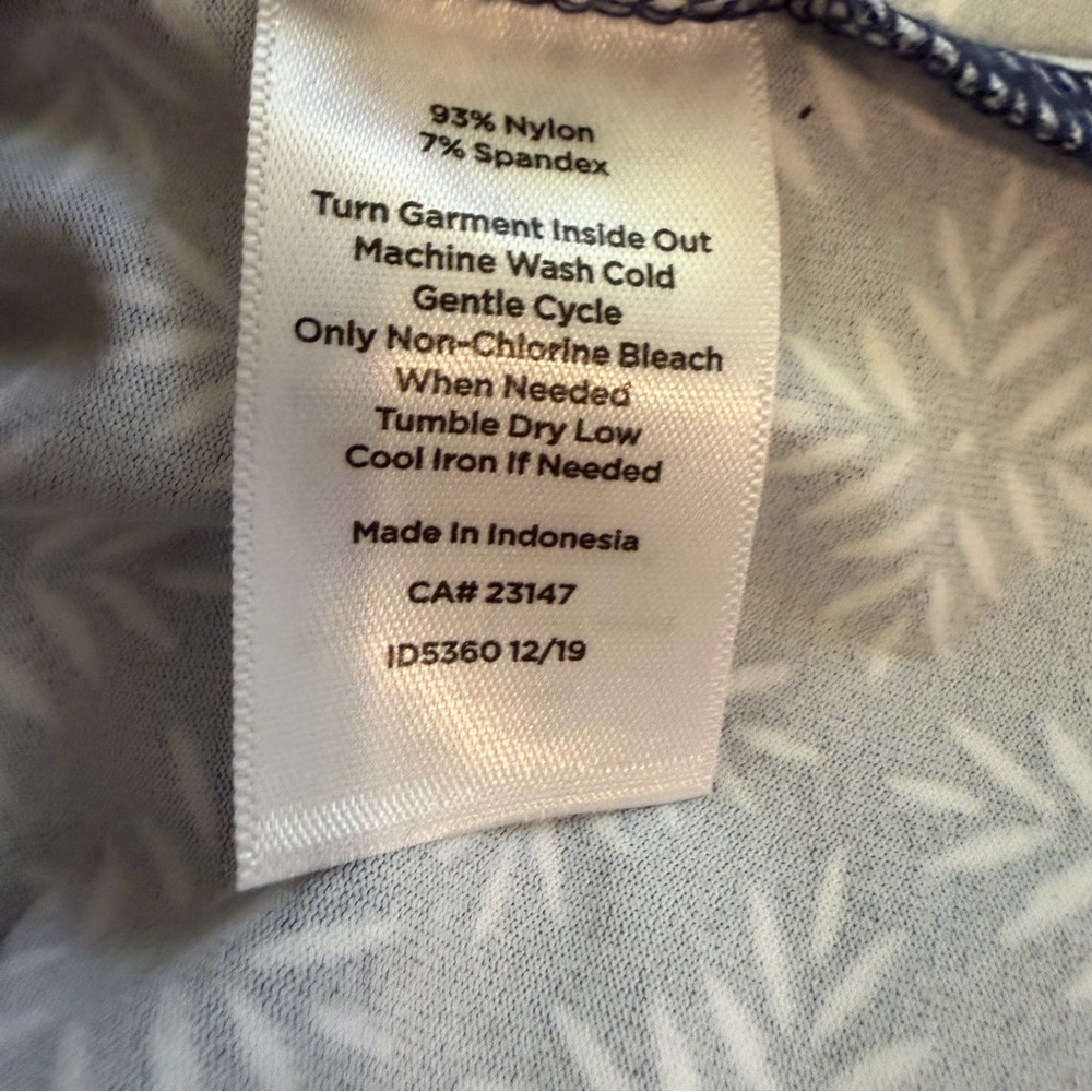 Talbots Navy Blue White Knit Jersey Draped Sheath Dress Size Petite Small - Picture 9 of 9